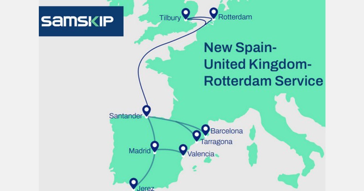 Samskip با راه اندازی سرویس جدید اسپانیا-بریتانیا-روتردام به گسترش شبکه ادامه می دهد